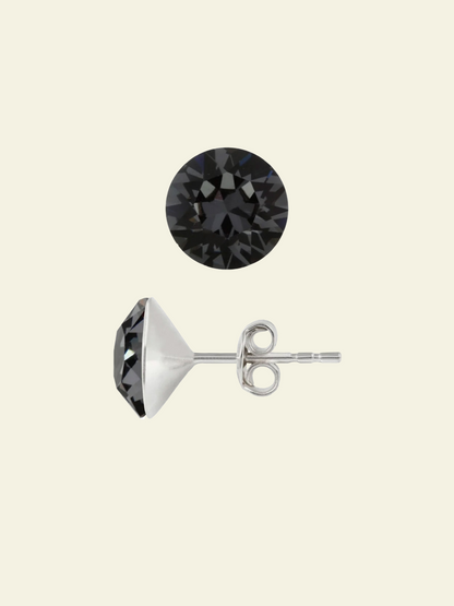 Stud—4mm Crystal Silver Night