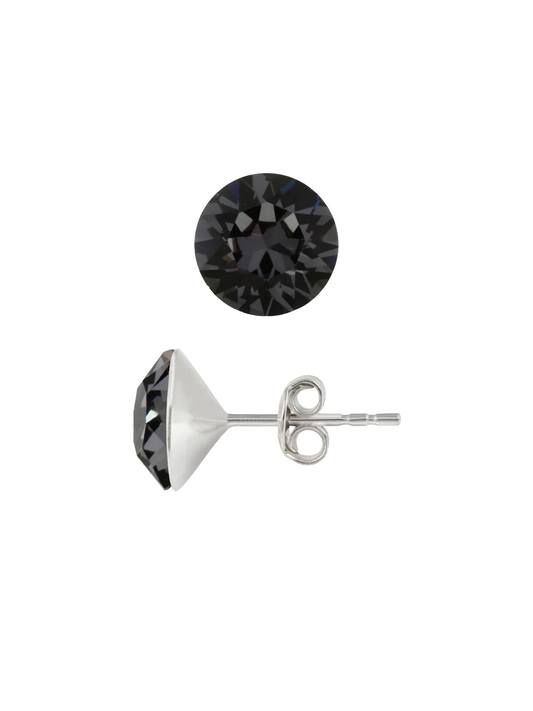Stud—4mm Crystal Silver Night