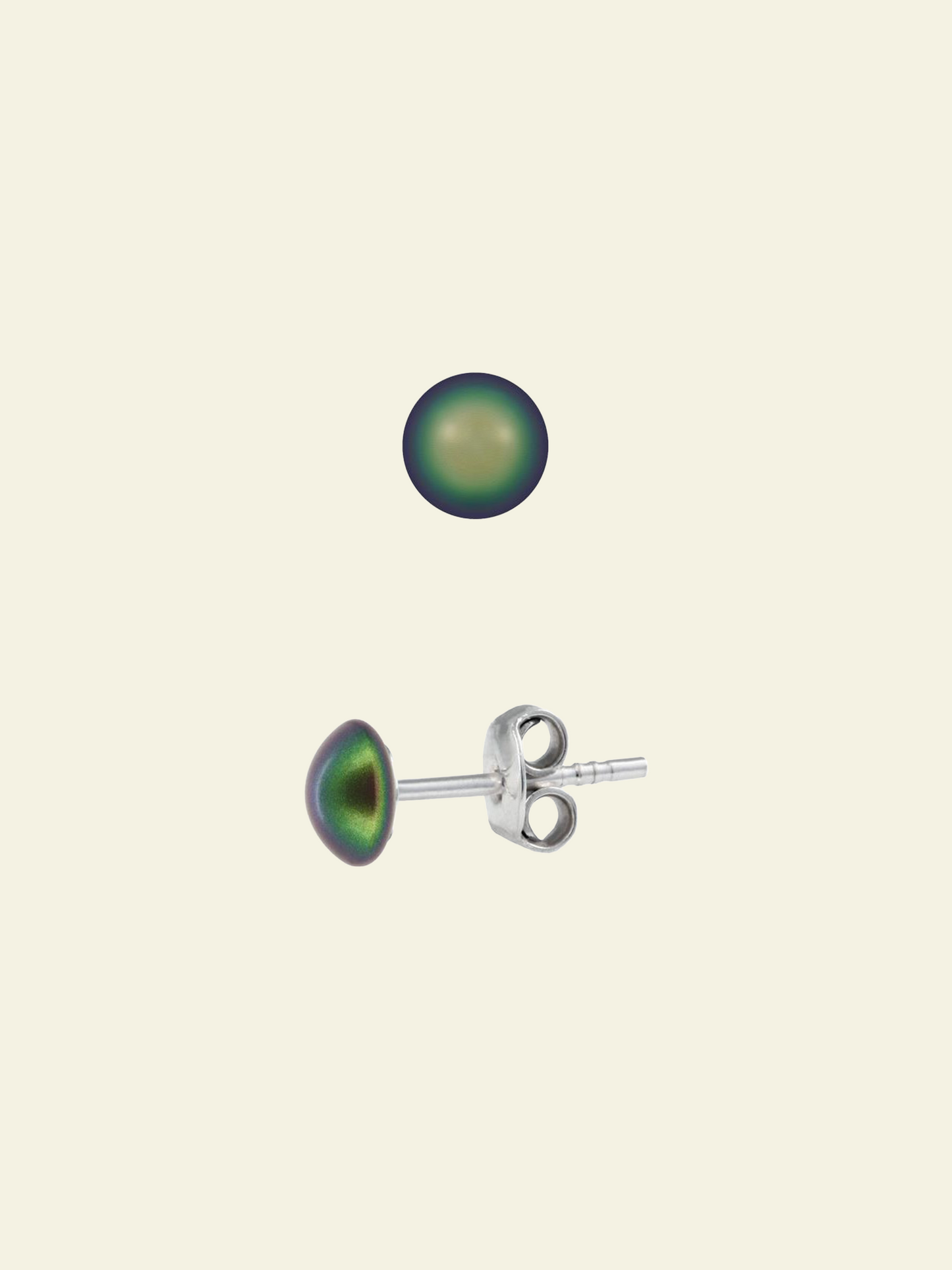 Stud—6mm Scarabaeus Green Cabochon