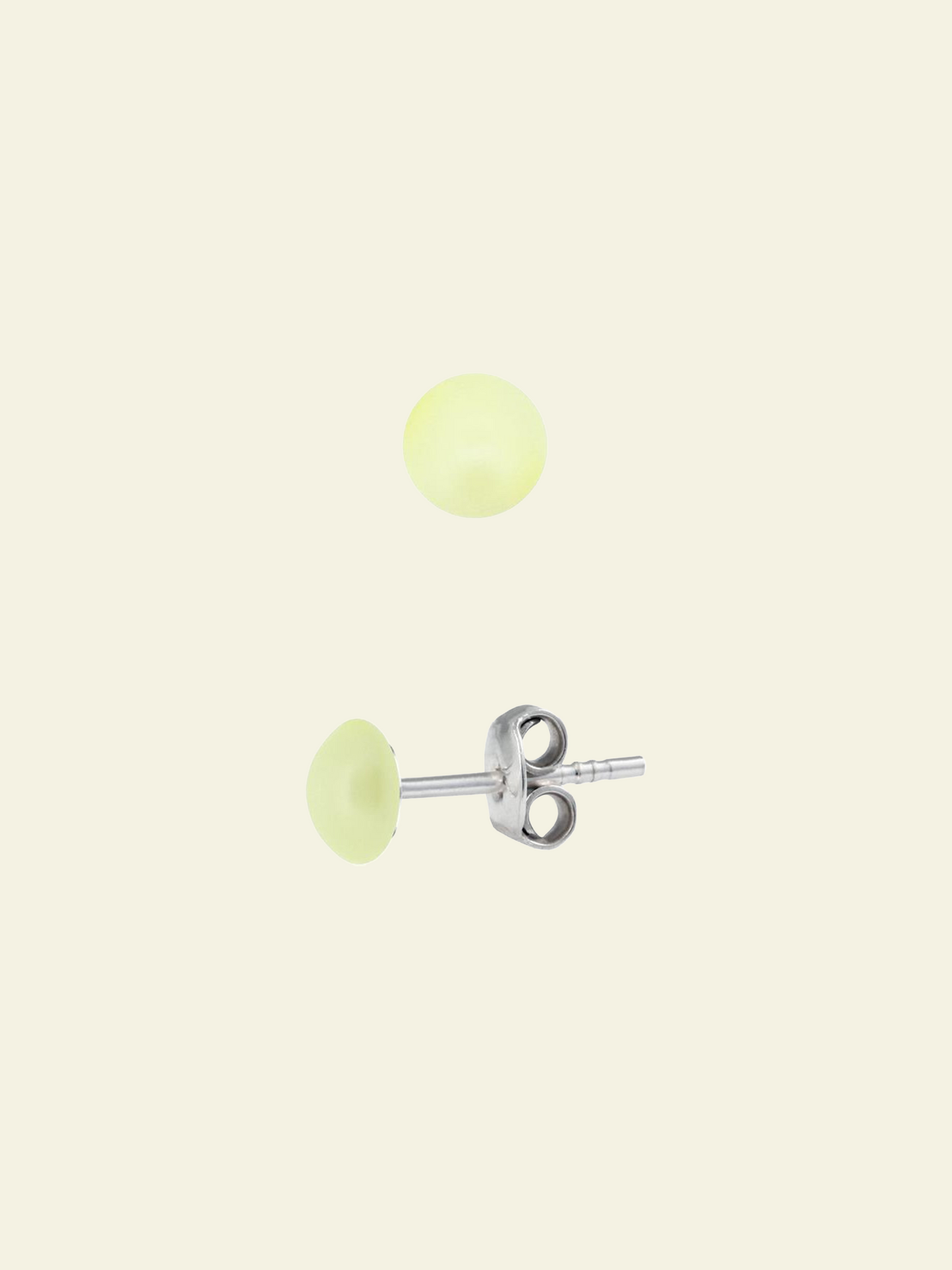 Stud—6mm Pastel Yellow Cabochon