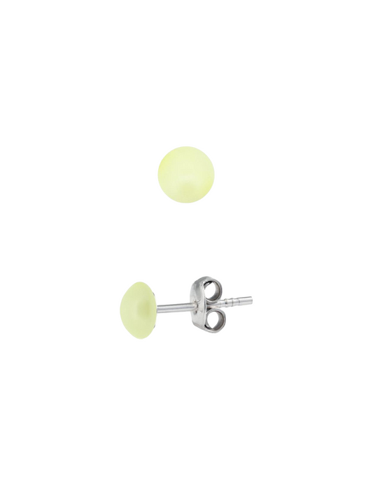 Stud—6mm Pastel Yellow Cabochon
